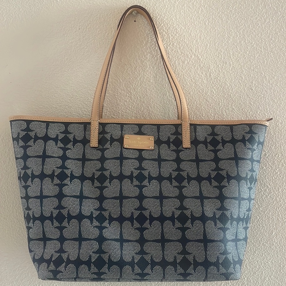 Kate Spade navy and white tote bag
